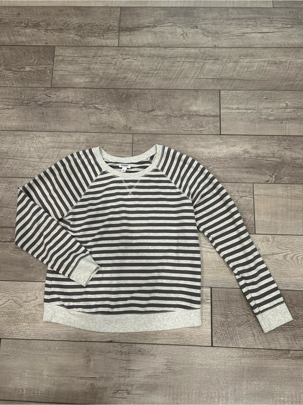 Striped Gray Women's Pullover Sweatshirt